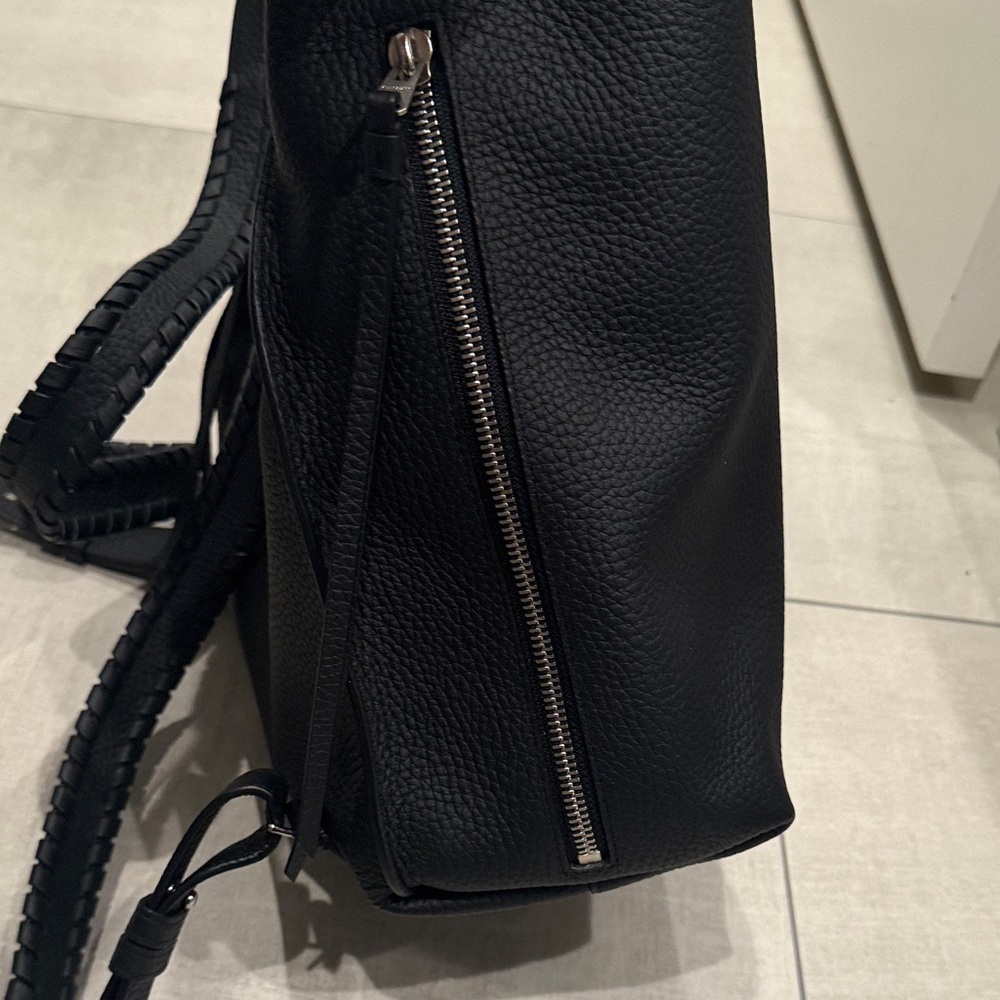 AllSaints Black Leather Kita convertible backpack - Picture 3 of 11